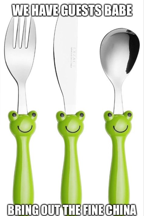 Toddler Utensils, Frog House, Toddler Plates, Table Knife, Frog Decor, Frog Gifts, Stainless Steel Dishwasher, Kind Reminder, Green Frog