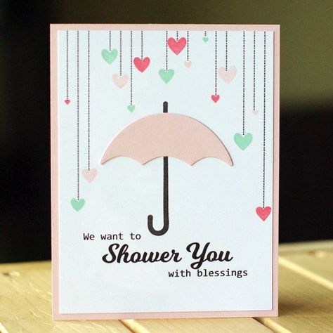 Cricut Baby Shower, Diy Bridal Shower Gifts, Umbrella Cards, Bridal Card, Wedding Shower Cards, Shower Cards, Wedding Cards Handmade, Bridal Shower Cards, Bridal Shower Diy