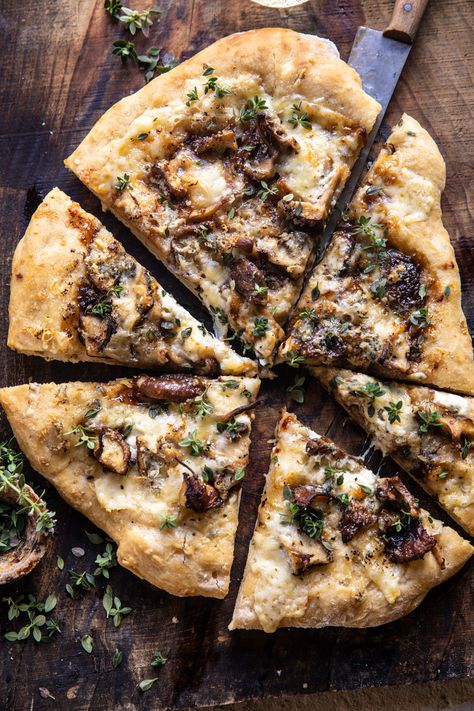 Balsamic Mushroom Fontina Pizza | halfbakedharvest.com Yakimeshi Recipe, Pizza With Mushrooms, Balsamic Mushroom, Balsamic Mushrooms, Pizza Fritta, Mushroom Pizza, Cooking With Beer, Half Baked, Half Baked Harvest