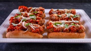 Quarterback Mom | The Pioneer Woman | Food Network Confetti Blondies, Trisha's Southern Kitchen, Meatball Sandwiches, Spicy Mac And Cheese, Food Network Recipes Pioneer Woman, Yogurt Ranch, Meatball Sandwich, Meatball Subs, Southern Kitchens