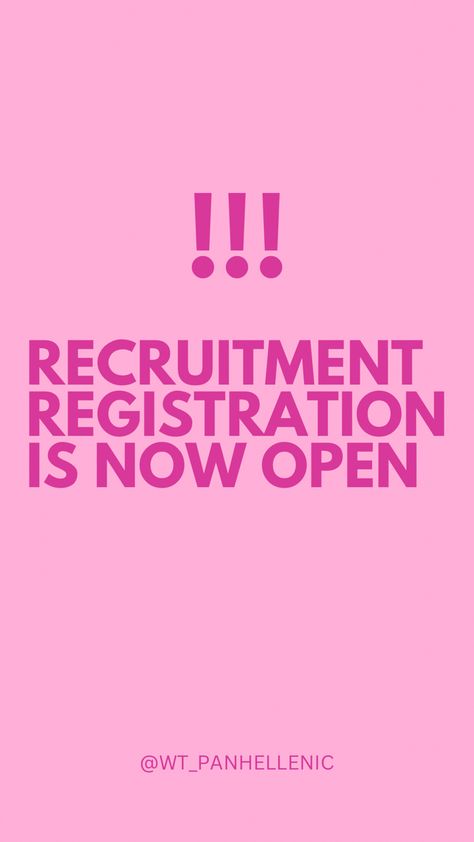 Recruitment Registration Graphic, Recruitment Graphics, Panhellenic Recruitment, Sorority Pr, Sorority Events, Tri Sigma, Go Greek, Graphic Ideas, Instagram Graphic