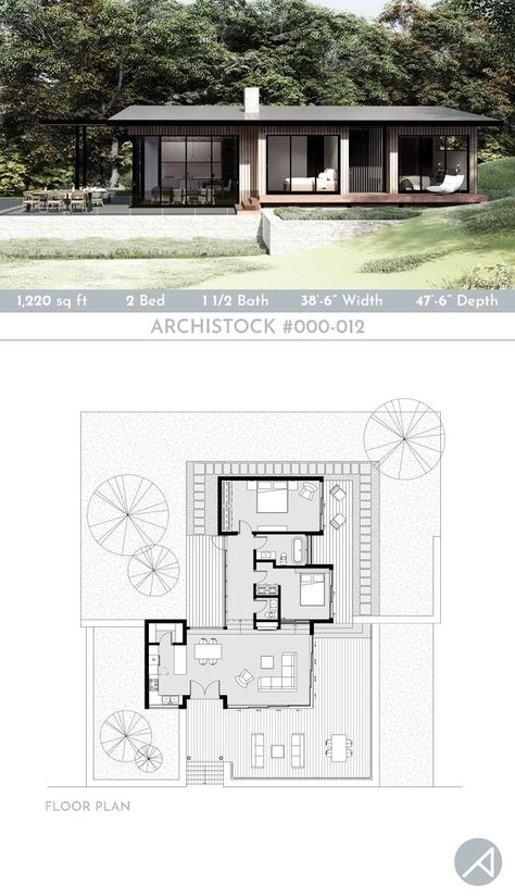 Airbnb Floor Plans, Modern Cabin Floorplan, House Plan 1 Floor, 2 Bedroom Guest House Plans, 1 Floor House Plans, 1 Floor House Design, Floor Plan 2 Bedroom, 1 Floor House, 2 Bedroom Plan