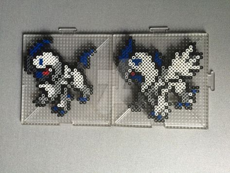 #359 Absol Perler by TehMorrison on DeviantArt Small Pokemon, Perler Bead Pokemon Patterns, Hama Beads Pokemon, Brian Griffin, Pixel Pokemon, Bead Templates, Pokemon Perler, Legendary Pokemon, Pokemon Cross Stitch