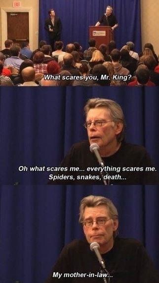 Stephen King Memes Funny, Steven King Quotes, Steven King, King Quotes, Pet Sematary, Gary Oldman, The 3 Kings, Fantasy Comics, Twisted Humor