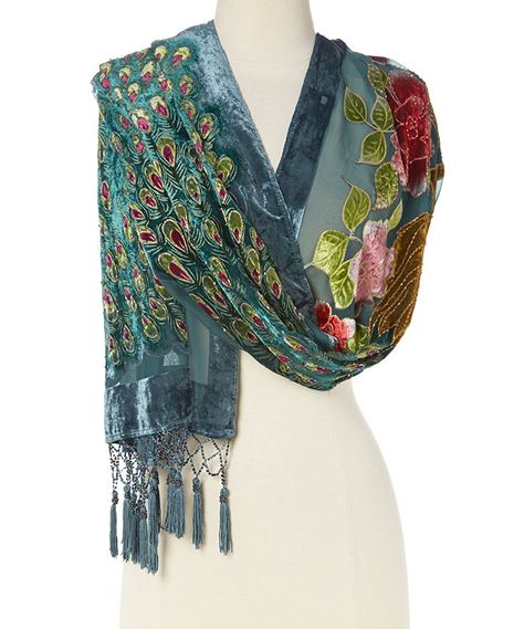 Pashmina Peacock Beaded Velvet Silk Tassels Embroidered Scarf Wrap Shawl at Amazon Women’s Clothing store: Peacock Velvet, Floral Peacock, Embroidered Scarf, Peacock Color, Green Scarf, Beaded Fringe, Taupe Color, Mellow Yellow, Brown Floral