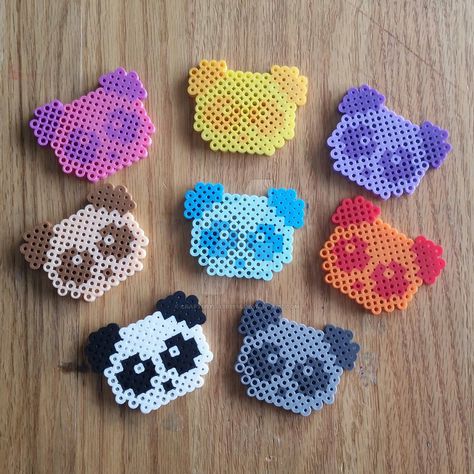 These awesome Pixel Pandas are available on my Etsy shop: CraftsByCass1995 Art Perler Beads, Melt Beads Patterns, Hamma Beads Ideas, Easy Perler Bead Patterns, Pearl Beads Pattern, Easy Perler Beads Ideas, Beads Design, Hama Beads Design, Fusion Beads