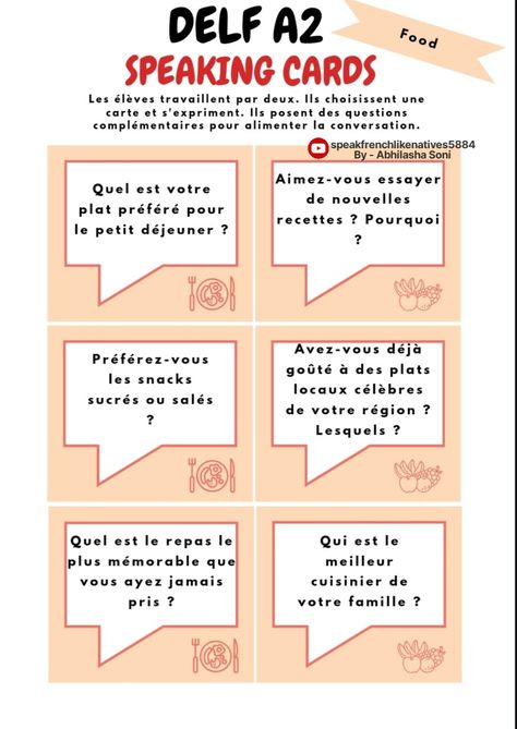 French Documents, French Speaking Activities, Speaking Activity, Basic French, Basic French Words, Speaking Practice, French Worksheets, French Activities, French Education