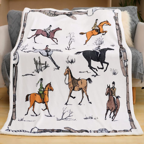 Soft and Adorable horse blanket Horse Themed Bedrooms, Warm Blankets Cozy, Deer Blanket, Yellow Throw Blanket, Plaid Blankets, Horse Blanket, Sofa Bed Office, Dream Blanket, Orange Bedding