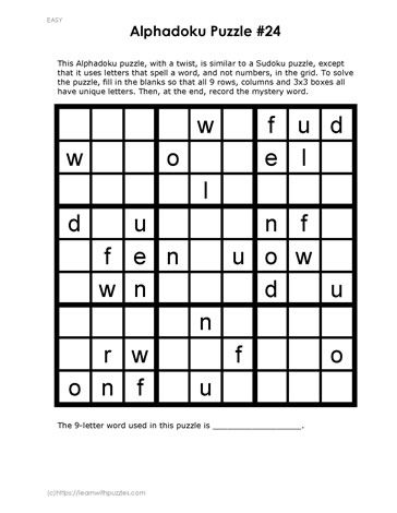 Alphadoku Puzzles Logic Puzzles For Middle School, Word Puzzles For Adults, Deductive Reasoning Puzzles, Inductive Reasoning, Deductive Reasoning, Puzzle Books For Adults, Grid Puzzles, Solve The Puzzle, Differentiation In The Classroom