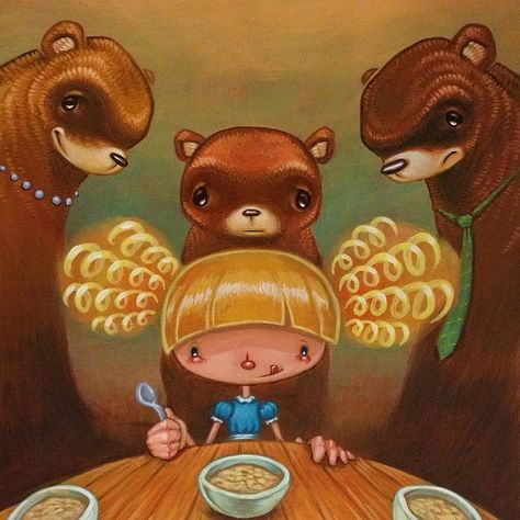 Alex Willan on Instagram: “I just realized that I never posted a picture of my finished Goldilocks painting. #illustration #goldilocks #painting #childrensbook” Bears Aesthetic, Coffee Project, Goldilocks And The Three Bears, Poster Idea, The Three Bears, Fairytale Nursery, Neighborhood Watch, I Just Realized, Three Bears