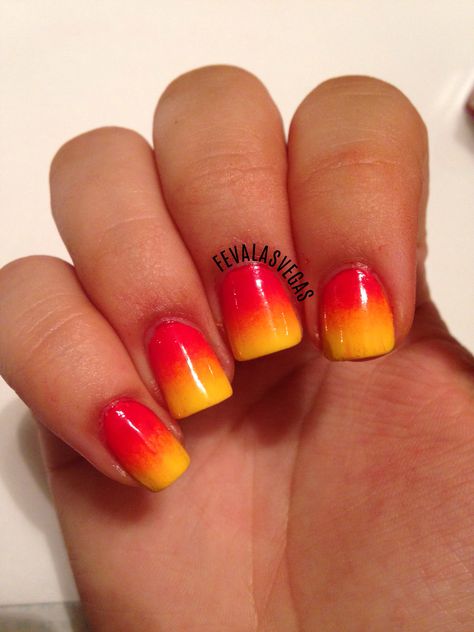 Red Yellow Ombre Nails, Red And Yellow Nail Designs, Red And Yellow Nails, Circus Nails, Red Orange Nails, Acrylic Nails Yellow, Orange Ombre Nails, Yellow Nail Art, Yellow Nails Design