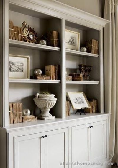 sherwin williams amazing gray images |  sherwin williams amazing grey Green Grey Paint, Bookcase Styling, Bookshelf Styling, Green Paint Colors, Atlanta Homes, Built In Bookcase, Shelf Styling, Home Decor Tips, Built Ins