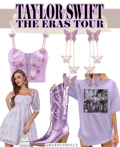 Taylor Swift Amazon Prime Concert, Dark Purple Midnights Shirt Eras Tour, Taylor Swift Eras Tour Lover Bodysuit, Purple Lover Bodysuit Eras Tour, Taylor Swift Shirts Eras Tour, Sparkly Boots, Black Sparkly Dress, Sequin Boots, Sequin Blazer