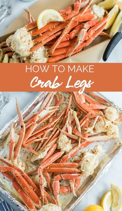 Crab Legs And Steak Dinner, How To Cook Snow Crab Legs At Home, Snow Crab Legs Recipe, Crab Legs Recipe, Crab Cakes Easy, Seafood Dinners, Snow Crab Legs, Snow Crab, Make Snow