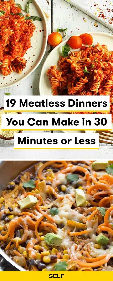 Meatless Meals Dinners, High Protein Meatless, Meatless Dinners, Meatless Meals Healthy, Quick Vegetarian Dinner, Meals Without Meat, High Protein Vegetarian Recipes, Healthy Vegetarian Dinner, Quick Vegetarian Meals