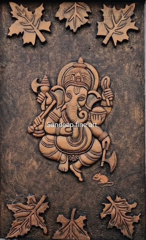 Ganesh mural Hyderabad Temple Painting, Ganesh Idol, 3d Wall Murals, Wall Painting Decor, Painting Decor, Mural Wall, Seamless Textures, Mural Wall Art, Mural Art