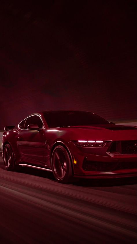 Red Mustang Wallpaper, Red Mustang Aesthetic, Red Car Aesthetic Wallpaper, Red Car Wallpaper, Matte Cars, Red Mustang, Black Mustang, Mustang Wallpaper, Dark Red Wallpaper