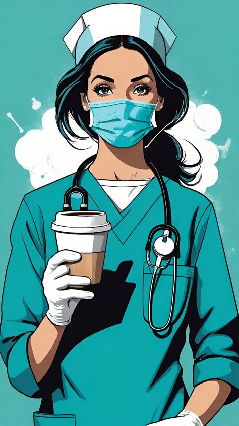 Nurse Art Illustrations, Female Doctor Art, Nurse Drawing, Nurse Cartoon, Zombie Illustration, Black Cat Tattoos, Nurse Art, Female Drawing, Woman Sketch