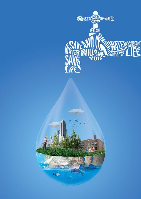 Water Conservation Poster Creative, Graphic Design Final Project Ideas, Water Scarcity Posters, Conserve Water Poster, Save Water Poster Creative, Water Poster Ideas, World Water Day Creative Ads, Clean Water And Sanitation Poster, Life Below Water Poster