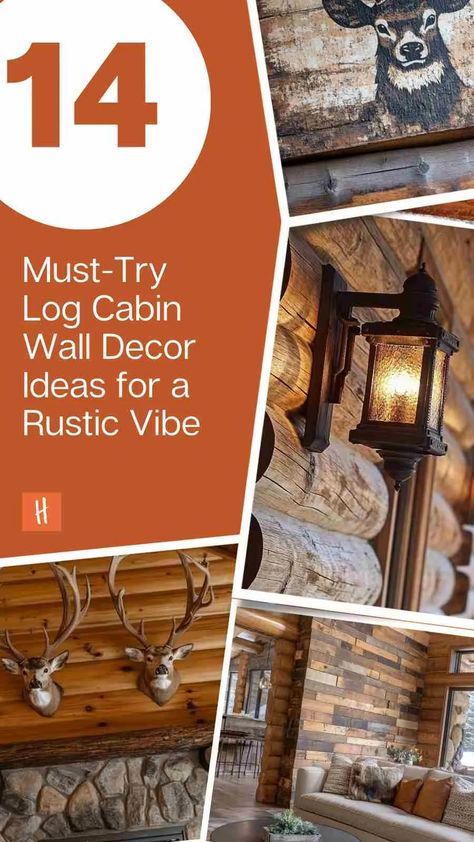 14 Cozy Log Cabin Wall Decor Ideas to Bring Rustic Charm to Your Space Cabin Wall Decor Ideas, Log Cabin Walls, Rental Decorating Ideas, Rustic Cabin In The Woods, Cabin Walls, Cabin Decor Ideas, Wrought Iron Wall Art, Reclaimed Wood Paneling, Cozy Textiles