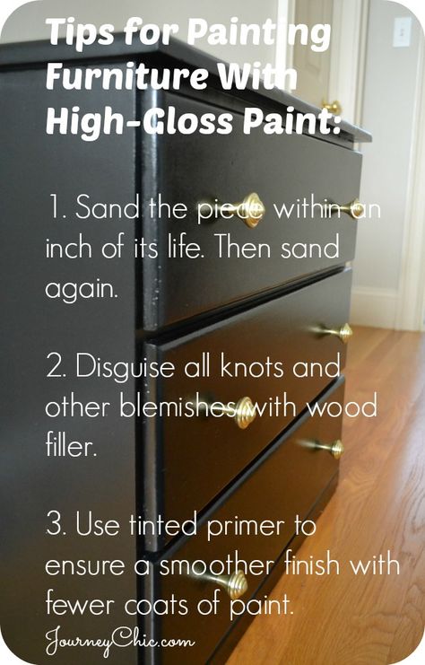 Black Dresser Makeover, Black Painted Furniture, Tips For Painting, Geometric Furniture, High Gloss Furniture, Dresser Redo, Black Dresser, Lacquer Furniture, Black Dressers