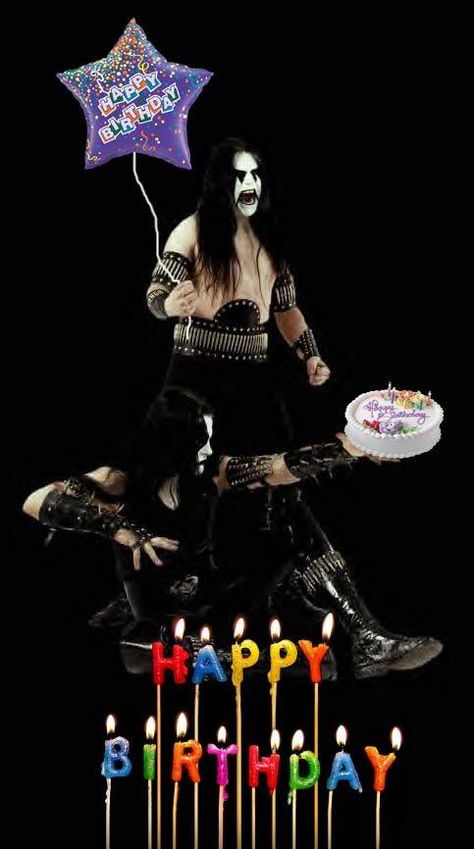 Black Metal Birthdays Cute Birthday Wishes, Happy Birthday Black, Funny Happy Birthday Wishes, Happy Birthday Art, Happy Birthday Celebration, Happy Birthday Meme, Heavy Metal Rock, Happy Wishes, Funny Happy Birthday