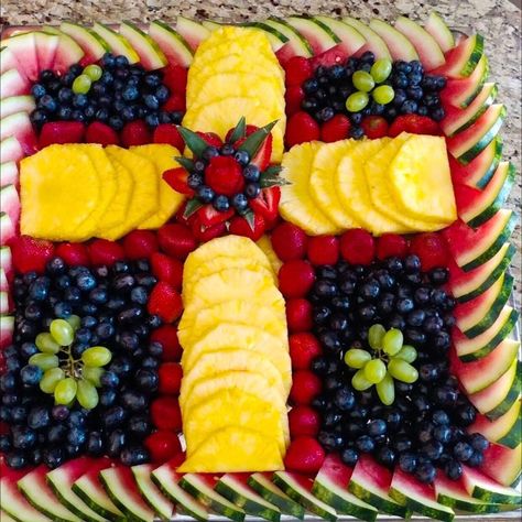 #cute #fruit #cross for #baptism #christening #easter #stpatricksday #whatever Cross Fruit Platter, Baptism Snack Table Ideas, Christening Food Ideas, Christening Food, Hosting Inspiration, Fruit Cross, Lean And Green Meals, Easy Food Art, Snack Table