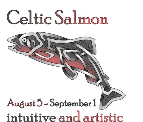 Celtic Salmon by KnotYourWorld on DeviantArt Celtic Salmon, Celtic Sayings, Salmon Tattoo, Celtic Zodiac Signs, Celtic Zodiac, Trinity Tattoo, Celtic Animals, Norse Design, Animal Tarot