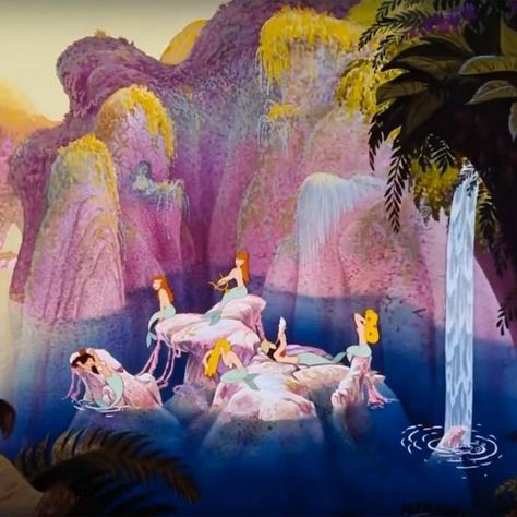 Peter Pan Mermaids, Miniature Mermaid, Animation Disney, Magic Moon, Mermaid Lagoon, Images Disney, Mermaid Aesthetic, Disney Vintage, Vintage Mermaid