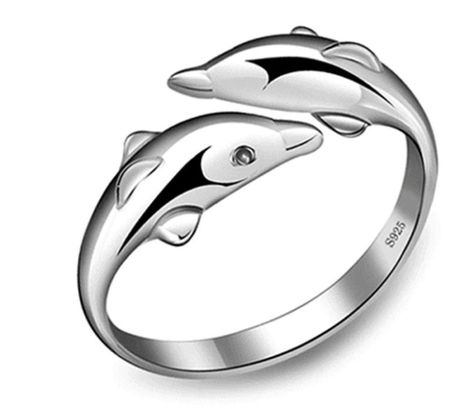 WIN – Silver Dolphin ring Dolphin Fish, Open Cuff Ring, Dolphin Ring, Yamaha Yzf R1, Rings For Girls, Color Ring, Wrap Rings, Engagement Jewelry, Love Ring