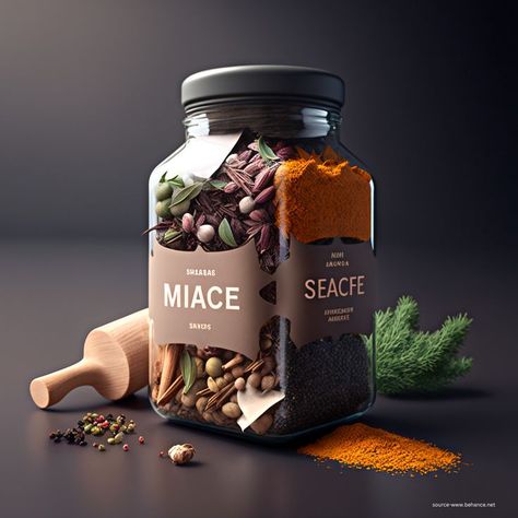 Spice label design ideas Spice Label Design, Spice Packaging Design, Label Design Ideas, Spice Packaging, Packaging Design Ideas, Packaging Snack, Spices Packaging, Food Business Ideas, Premium Spices