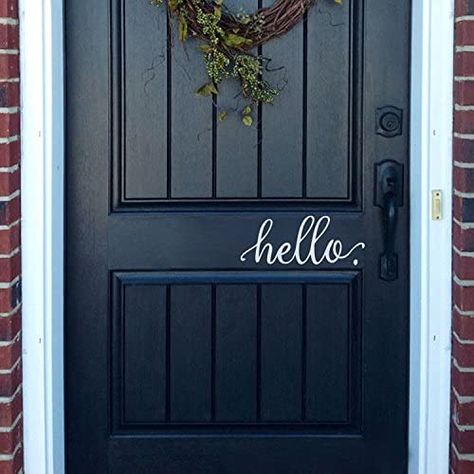 Front Door Decals Vinyl, Hello Door Decal, Door Signage, Front Door Decal, Hello Sticker, Elegant Wall Art, Country Cottage Decor, Door Decals, Door Stickers