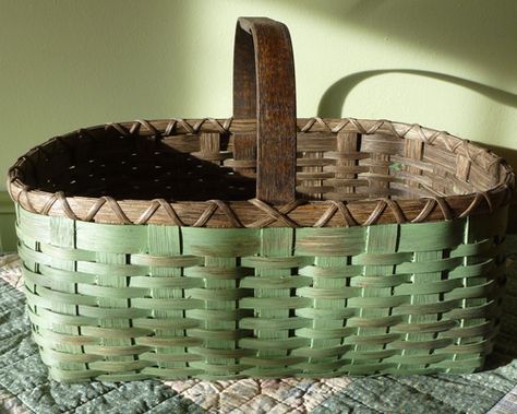 The Basket Blog | Joanna's Collections - Country Home Basketry Staining and/or painted finish options Hearth Basket, Yellow Basket, Painted Baskets, Basket Weaving Patterns, Traditional Baskets, Old Baskets, Basket Making, Basket Case, Basket And Crate