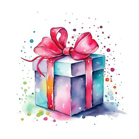 Christmas Presents Illustration, Weather Background, Present Painting, Happy Birthday Clipart, Flowers Happy Birthday, Aesthetic Clipart, Gifts Illustration, Xmas Drawing, Happy Birthday Illustration