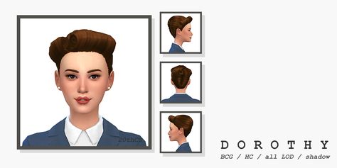 Dorothy Hair, 1940 Hair, Sims 4 Decades Challenge, Victory Rolls, 1940s Hairstyles, Sims Building, French Twist, Electronic Art, Sims 4 Mods