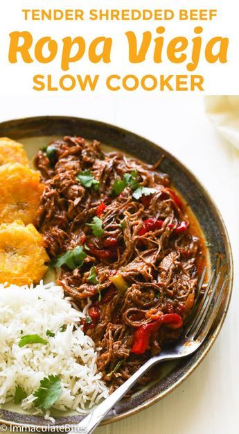 Ropa Vieja Slow Cooker, Cuban Dishes, Boricua Recipes, Cuban Cuisine, Crock Pot Recipes, Shredded Beef, Cuban Recipes, Latin Food, Caribbean Recipes