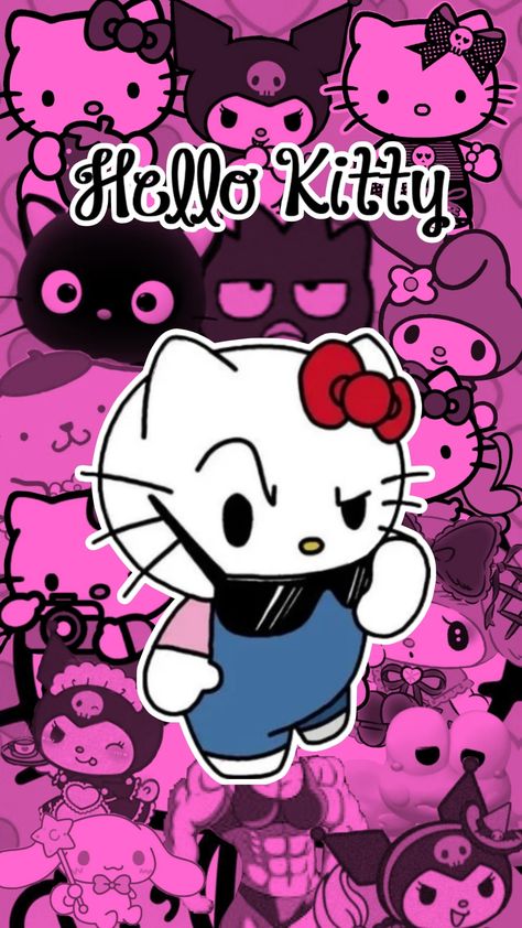 Gangsta Hello Kitty Wallpaper, Hello Kitty Wallpaper Black, Pfp Gangsta, Gangsta Hello Kitty, Hello Kitty Banner, Kitty Banner, Hello Kitty Tattoo, Gangsta Style, Hello Kitty Backgrounds