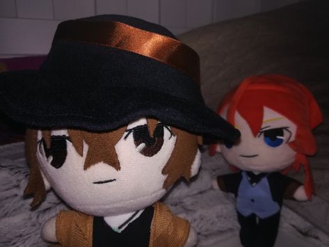 Chuuya Plushies, Chuuya Plush, Dazai Plushie, Dazai Plush, Bsd Plushies, Anime Paper, Bsd Memes, Homeless Dogs, Cute Doodle Art