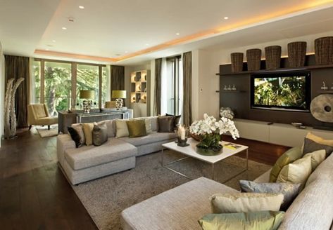 25 Extraordinary Living Room Designs | Daily source for inspiration and fresh ideas on Architecture, Art and Design Furnitur Ruang Keluarga, Candice Olson, Sala Grande, Luxury Living Room Design, Patio Interior, Boho Interior, Blue Bedroom, A Living Room, Large Living Room