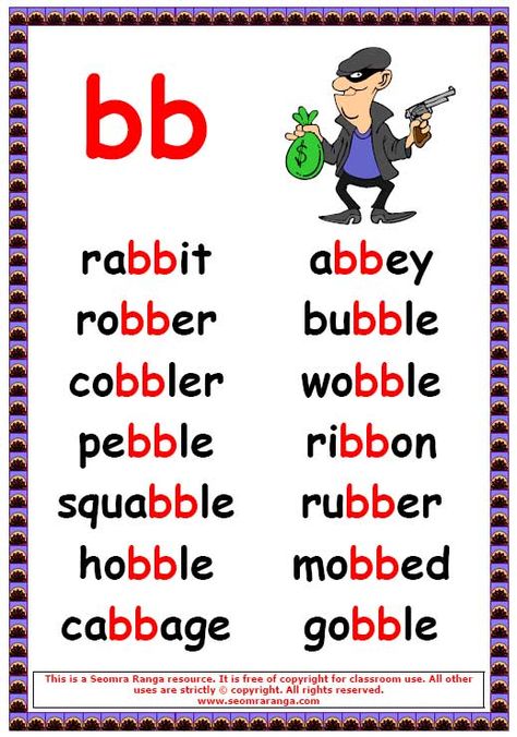 bb Words Oppgaver For Barn, Double Letters, Phonics Posters, Phonics Rules, Flowy Jumpsuit, Vowel Sound, Phonics Sounds, English Phonics, Learning English For Kids