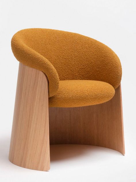 Ginger | Ondarreta Wood Armchair, Wood Lounge Chair, Sebastian Herkner, Wood Arm Chair, Side Table With Storage, Fabric Seat, Harris Tweed, Sofa Armchair, Bench Table