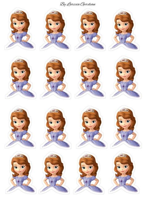 Sofia The First Cupcake Topper Printable, Sophia The First Cupcakes, Princess Sofia Cupcakes, Sofia Cupcakes, Sofia Birthday Invitation, Ladybug Birthday Decorations, Princess Sofia Birthday Party Ideas, Disney Princess Cake Topper, Princess Sofia Birthday