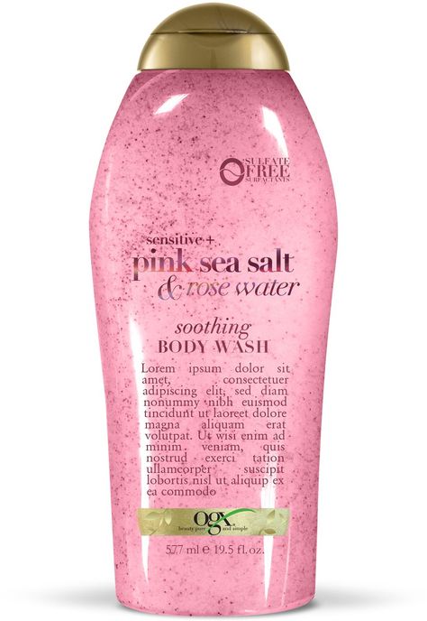 Ogx Rosewater, Drugstore Beauty Products, Sea Salt Scrubs, Exfoliating Body Wash, Pink Sea Salt, Salt Wash, Supple Skin, Drugstore Skincare, Pink Sea