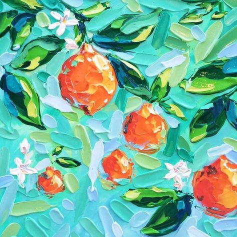 Love this Honeybell art from FL artist & new friend Sarah LaPierrie @thickpaint -Check out her painting of a gorgeous Orange Tree Branch. She uses a technique with thick paint that is beautiful! Canvas Kitchen Wall Art, Orange Tree, Tropical Art, Coastal Wall Art, Painting Inspo, Canvas Wall Decor, Orange Blossom, Canvas Paintings, Botanical Art