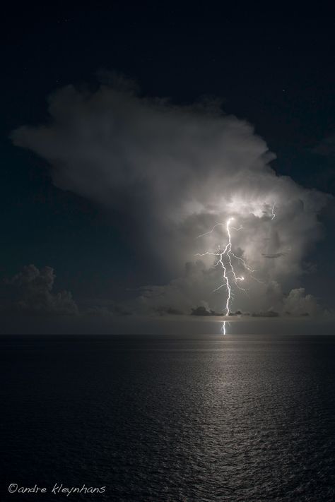 Ocean Lightning by Andre Kleynhans Lightning Ocean, Iphone Wallpaper Music, No Bad Days, Lightning Storm, Rainy Night, Lightning Strikes, Storm Clouds, Beautiful Ocean, Modern Vibe