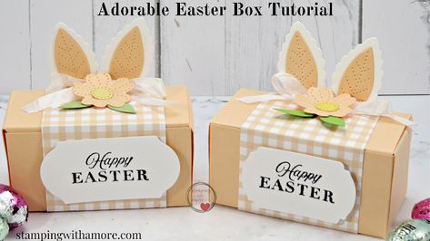 Easter Gift Boxes Diy, Easter Favors Ideas, Stampin Up Easter Treat Holders, Easter Box Ideas, Stampin Up Easter Bunny, Easter Treat Holders, Easter Boxes, Diy Easter Treats, Paper Pixie