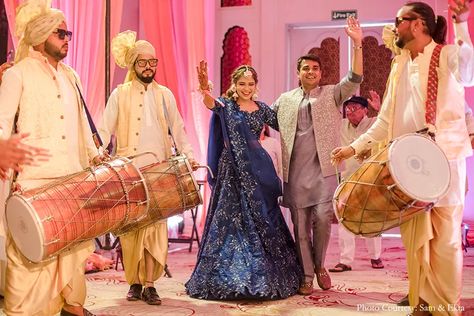 Simran and Jatan | Jaipur Wedding | WeddingSutra Wedding Dhol Entry, Mehendi Ceremony Outfits, Anushree Reddy Lehenga, Mehendi Outfit, Anushree Reddy, Mehndi Ceremony, Black Attire, Wedding Hashtag, Wedding Function