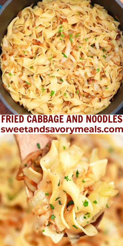 Fried Cabbage And Noodles, Slavic Recipes, Noodle Meals, Buttery Noodles, Cabbage Noodles, Campfire Meals, Camp Meals, Cabbage And Noodles, Easy Camp