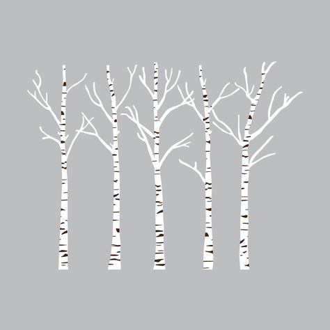 Birch Trees Silhouettes Forrest - Dana Decals - 1 Tree Silloutes, Birch Tree Tattoos, Birch Tree Wall Decal, Forest Silhouette, Tree Decals, Tree Clipart, Wood Burning Patterns, Aspen Trees, Tree Wall Decal