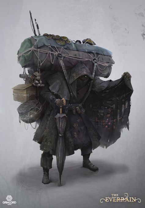 ArtStation - Merchant, Sebastian Kowoll Heroic Fantasy, 다크 판타지, Dungeons And Dragons Characters, Post Apocalypse, Dnd Art, Creature Concept Art, 판타지 아트, Creature Concept, Fantasy Inspiration